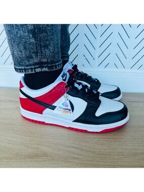 ⭐Rare Nike Dunk Low GS Sz 6.5Y Big Kids Shoes Sneakers Black Red Whie HF9980-600